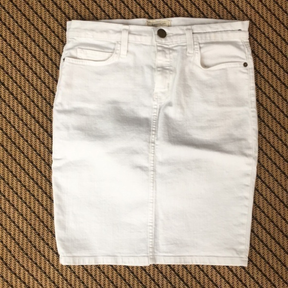Current Elliott white jean skirt